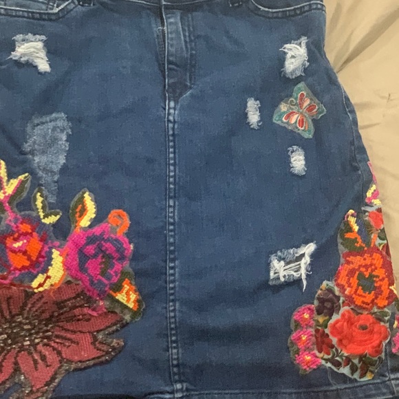 Anthropologie Gardener’s Denim Embellished Skirt Cecilia Prada P/S - Picture 11 of 14